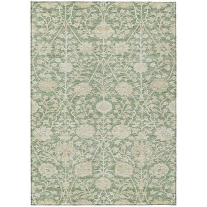 LOOMLAN Rugs Sonnet Green Washable Indoor-Outdoor Rug