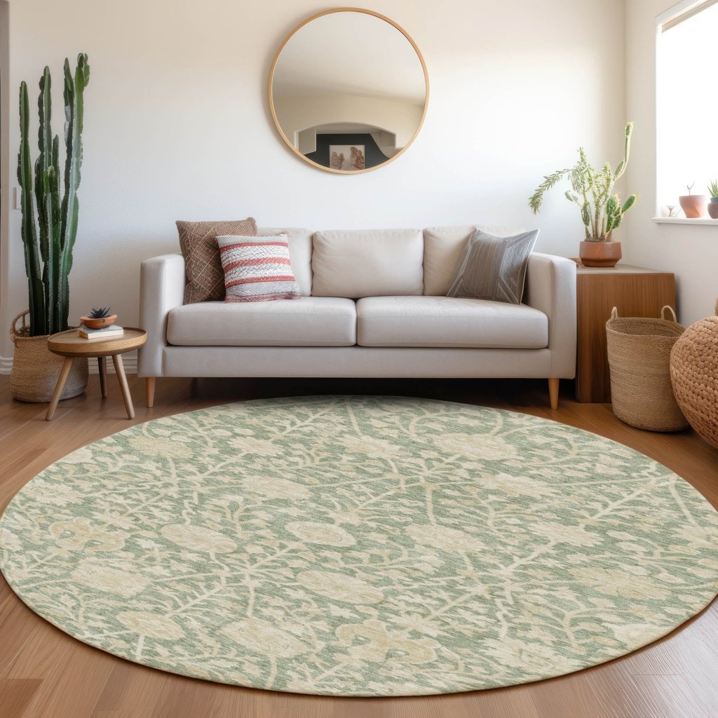 LOOMLAN Rugs Sonnet Green Washable Indoor-Outdoor Rug
