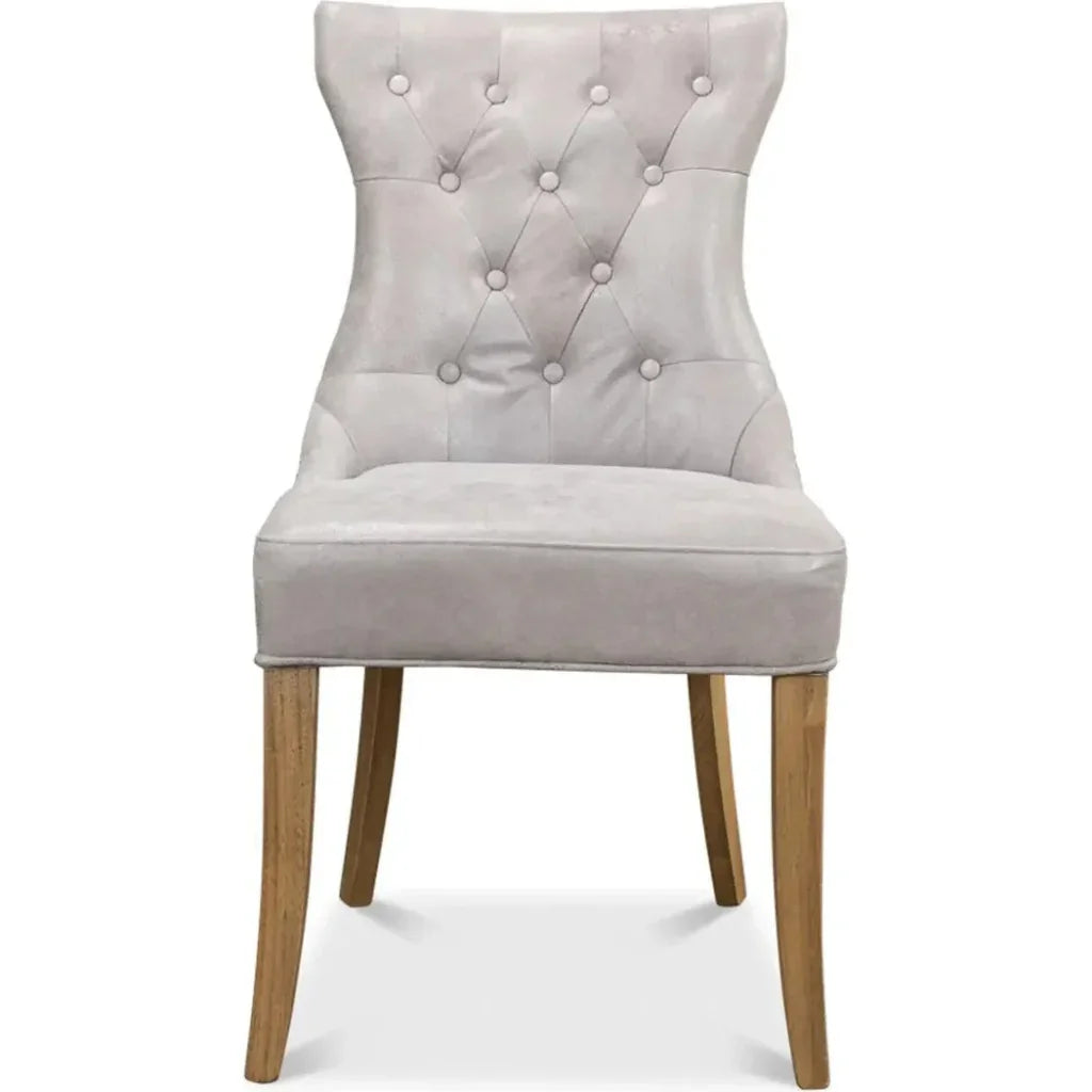 Sophie Leather Armless Dining Chair 2PC - LOOMLAN - Sarreid - Dining Chairs