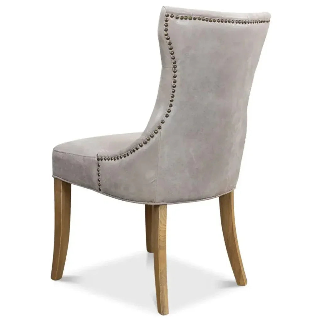 Sophie Leather Armless Dining Chair 2PC - LOOMLAN - Sarreid - Dining Chairs