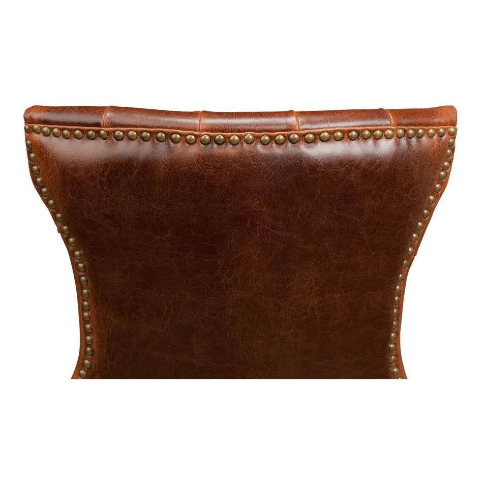 Sophie Leather Armless Dining Chair 2PC - LOOMLAN - Sarreid - Dining Chairs