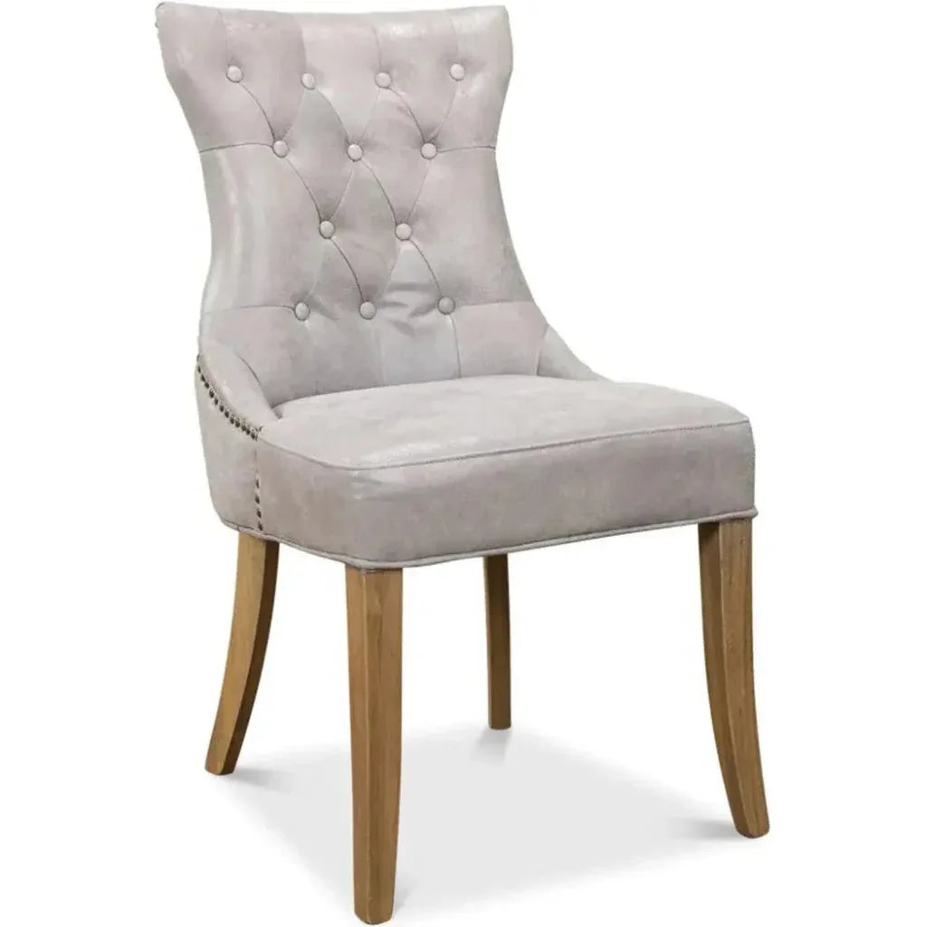 Sophie Leather Armless Dining Chair 2PC - LOOMLAN - Sarreid - Dining Chairs