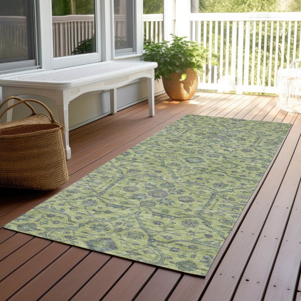 Soren Green Washable Indoor - Outdoor Rug - LOOMLAN - LOOMLAN Rugs - Outdoor Rugs