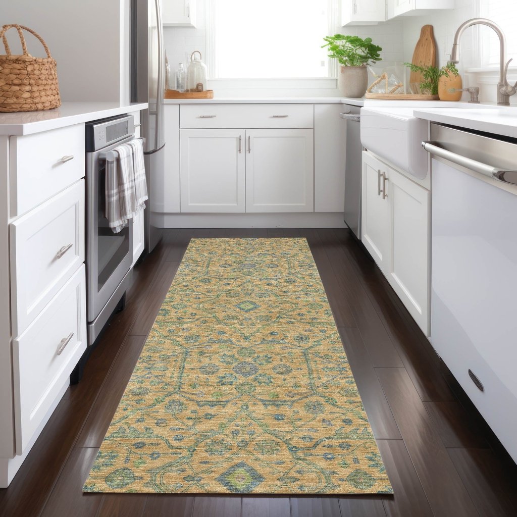 LOOMLAN Rugs Soren Orange Washable Indoor-Outdoor Rug