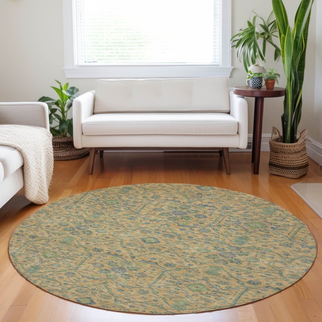 LOOMLAN Rugs Soren Orange Washable Indoor-Outdoor Rug