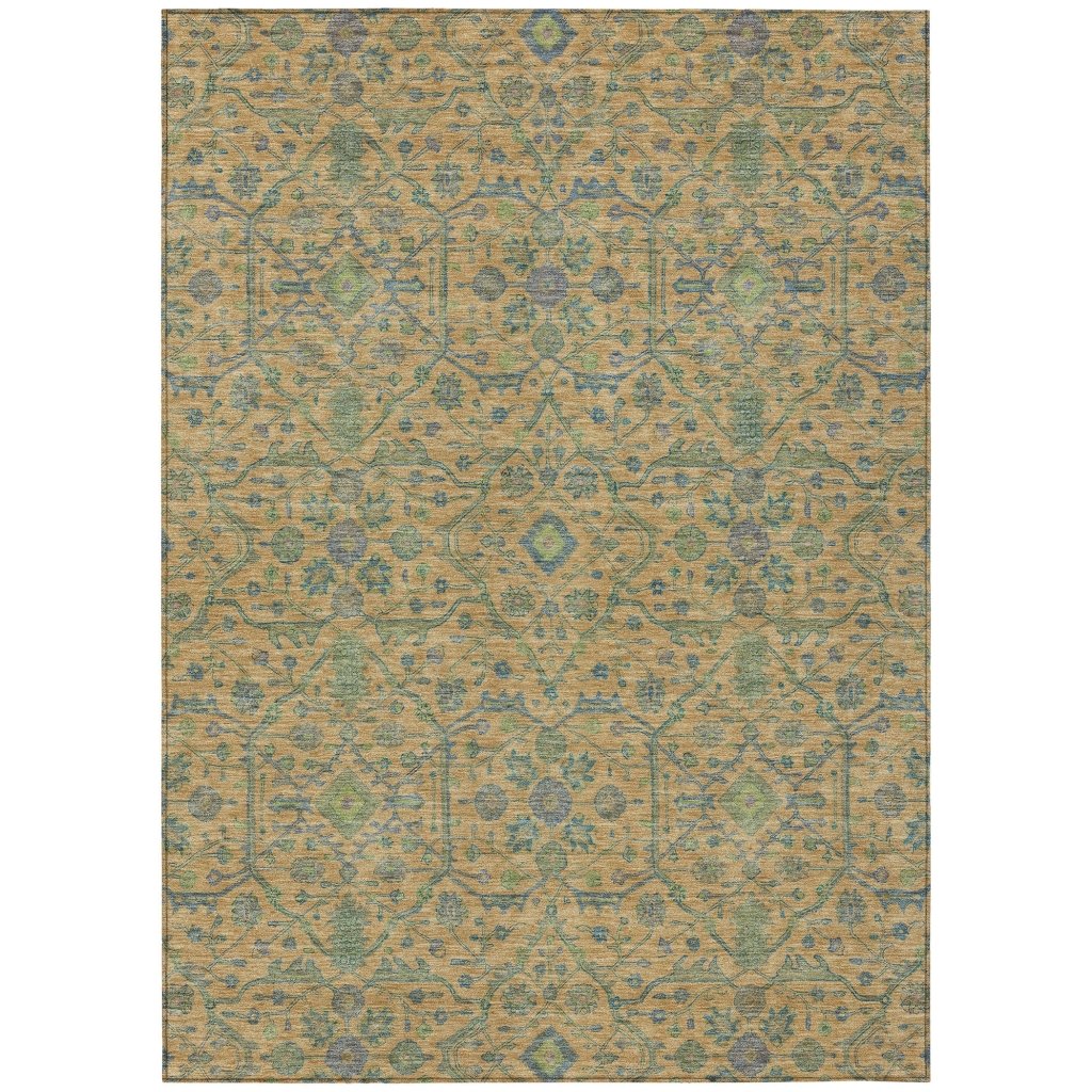 LOOMLAN Rugs Soren Orange Washable Indoor-Outdoor Rug