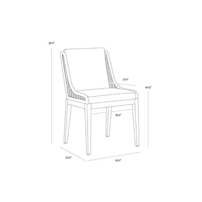 SUNPAN Sorrento Fabric Outdoor Armless Dining Chair