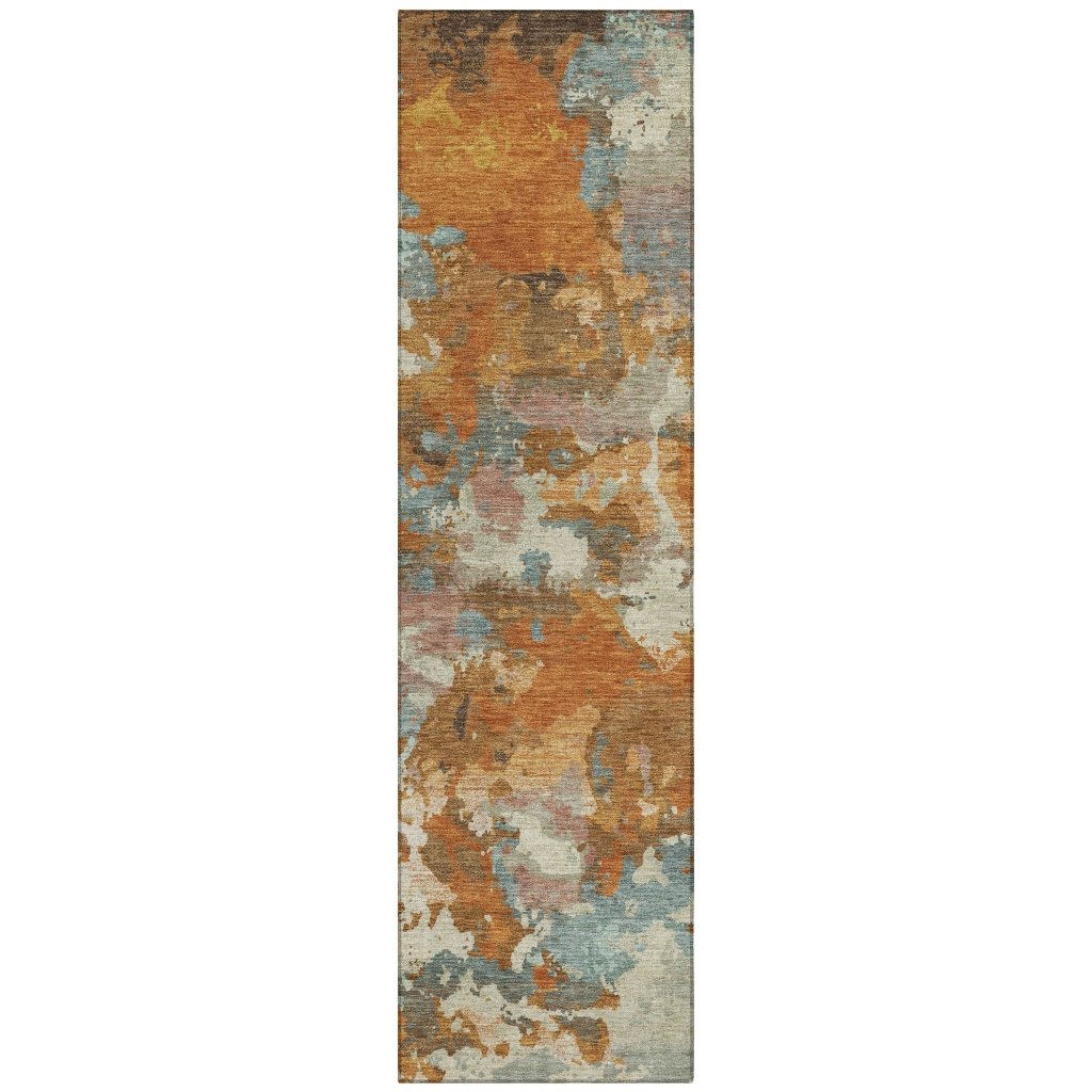 Sorrin Orange Washable Indoor - Outdoor Rug - LOOMLAN - LOOMLAN Rugs - Outdoor Rugs