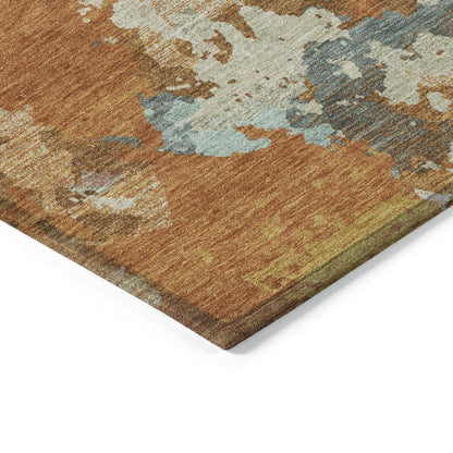 Sorrin Orange Washable Indoor - Outdoor Rug - LOOMLAN - LOOMLAN Rugs - Outdoor Rugs