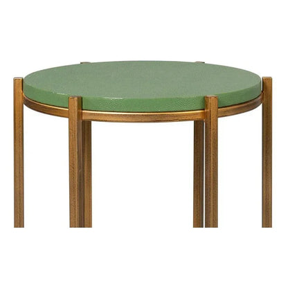 Sarreid Spence Mdf and Iron Green Round Side Table
