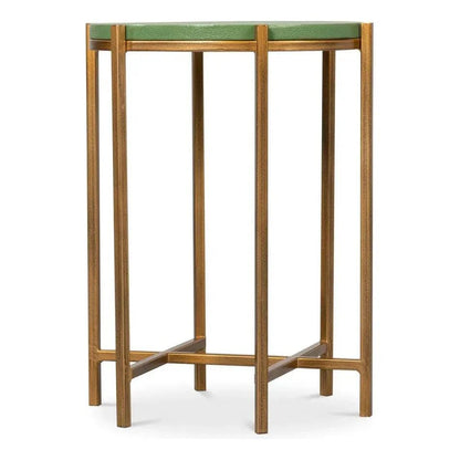Sarreid Spence Mdf and Iron Green Round Side Table