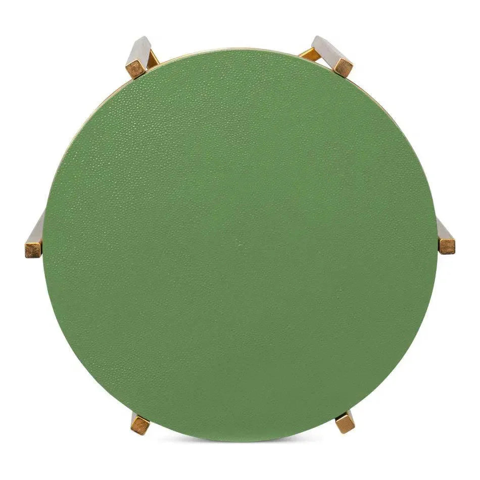 Sarreid Spence Mdf and Iron Green Round Side Table