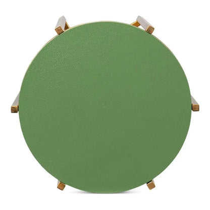 Sarreid Spence Mdf and Iron Green Round Side Table