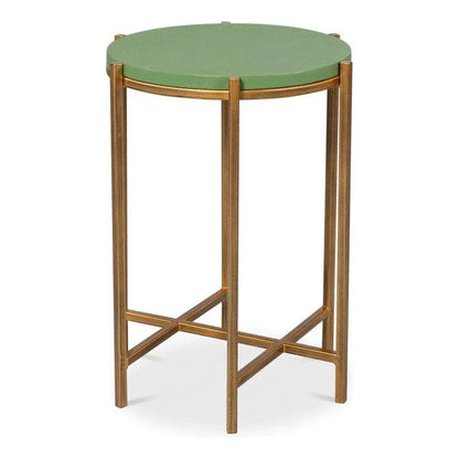 Sarreid Spence Mdf and Iron Green Round Side Table
