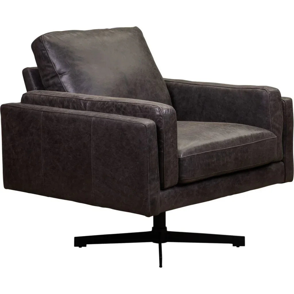 Spencer Leather Modern Swivel Chair
