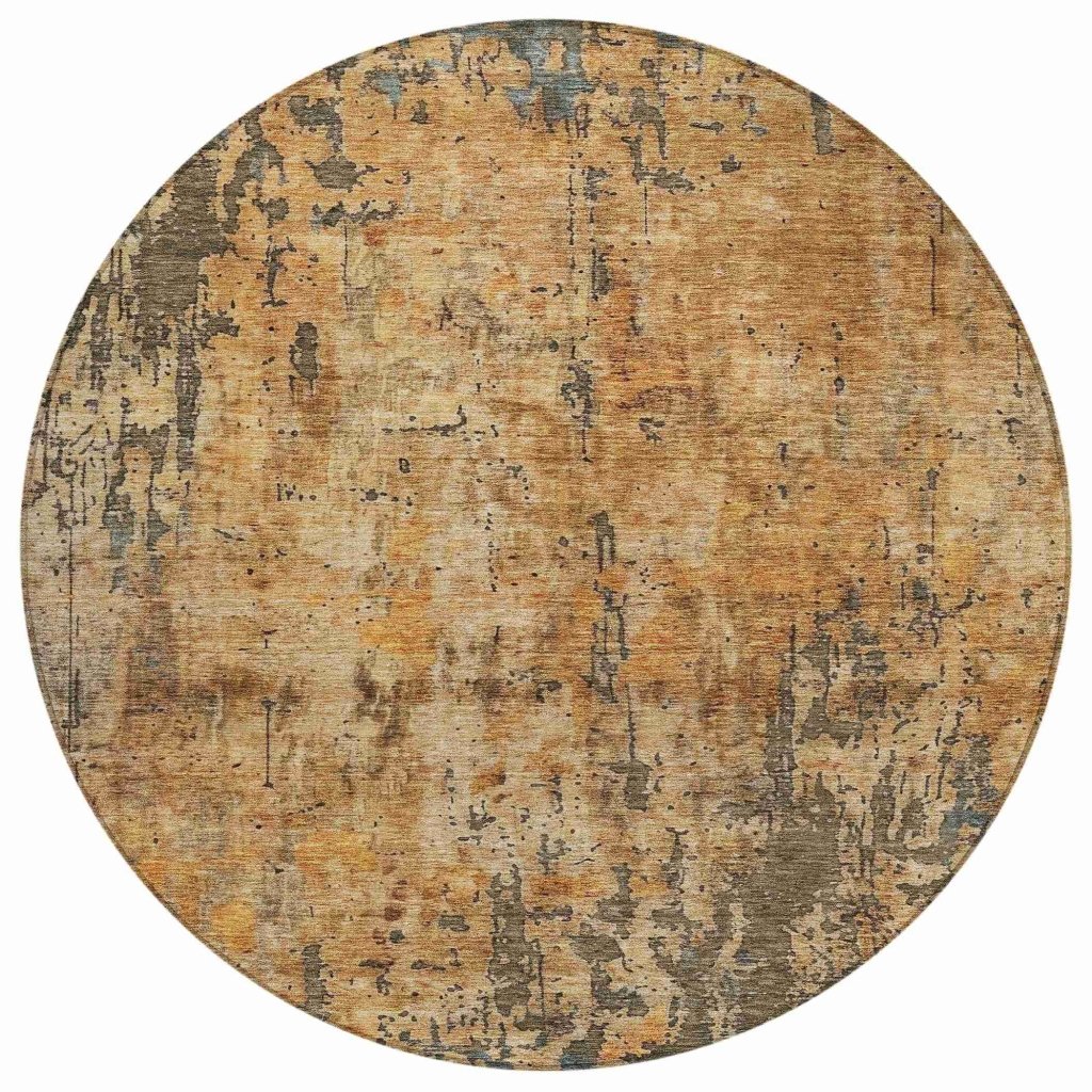 LOOMLAN Rugs Spindlea Orange Washable Indoor-Outdoor Rug