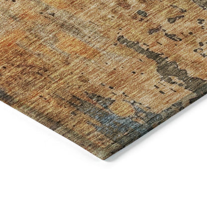 LOOMLAN Rugs Spindlea Orange Washable Indoor-Outdoor Rug