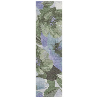 LOOMLAN Rugs Spindleya Green Washable Indoor-Outdoor Rug