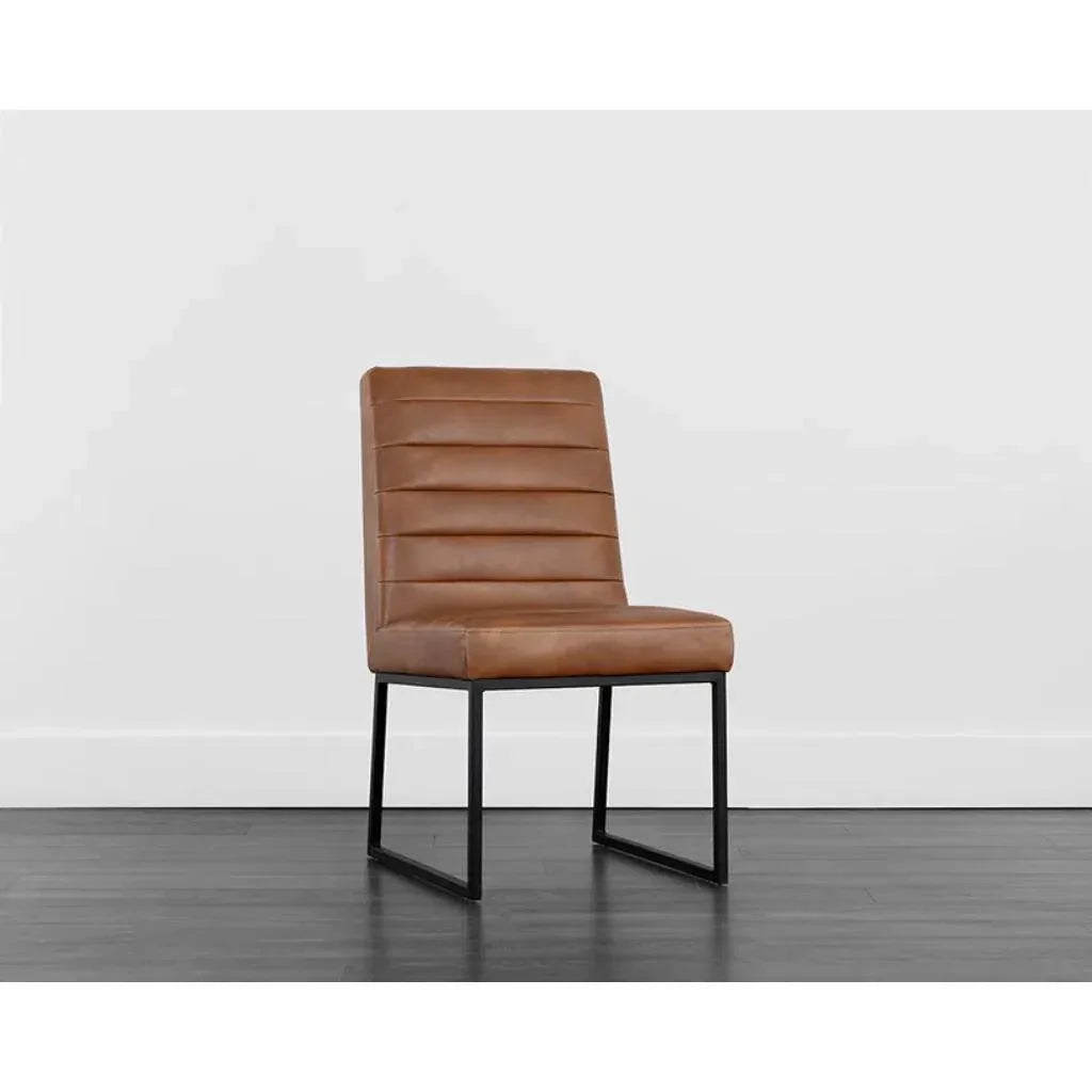 SUNPAN Spyros Leather Armless Dining Chair 2PC