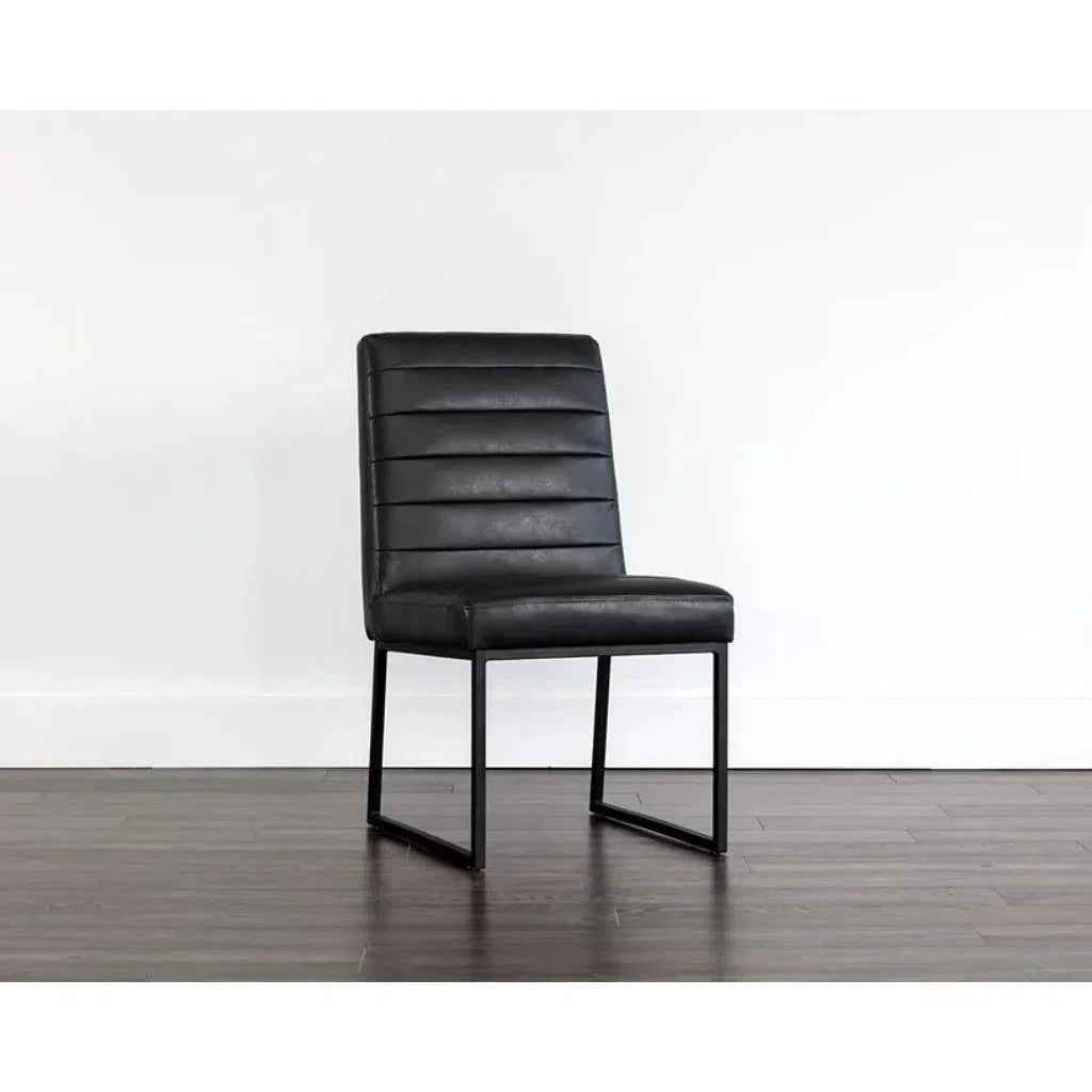 SUNPAN Spyros Leather Armless Dining Chair 2PC
