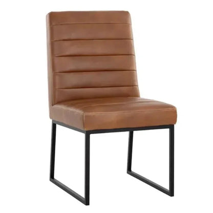 SUNPAN Spyros Leather Armless Dining Chair 2PC