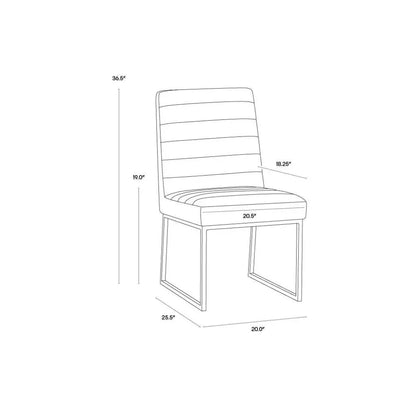 SUNPAN Spyros Leather Armless Dining Chair 2PC