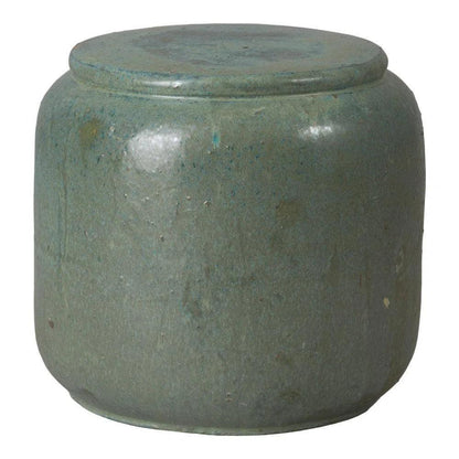 Squat 18 in. Round Ceramic Outdoor Garden Stool