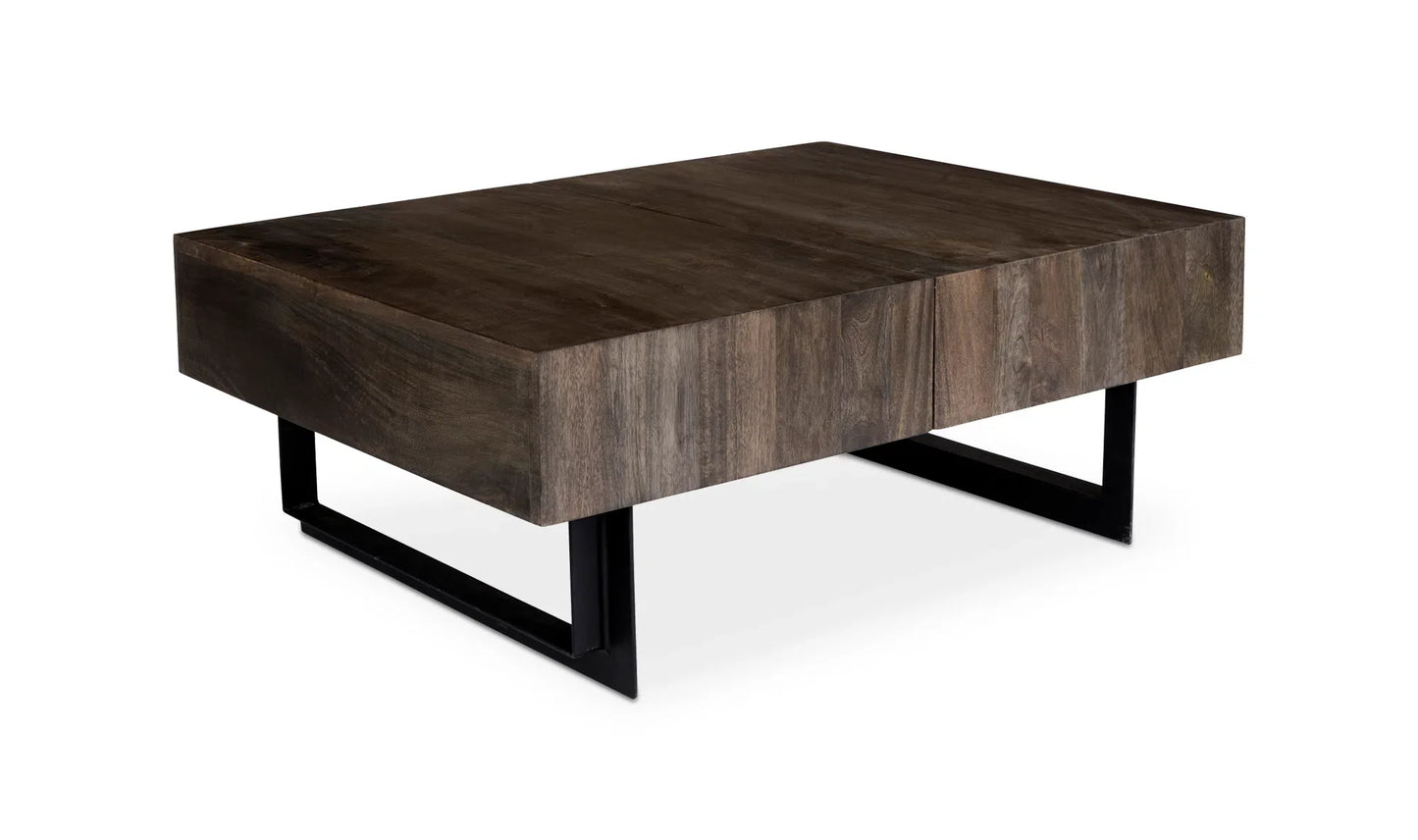 42.5 Inch Storage Coffee Table Natural Contemporary