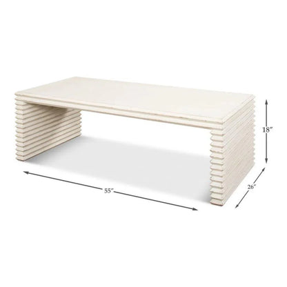 Sarreid Stacked Cocktail Coffee Table Antique White