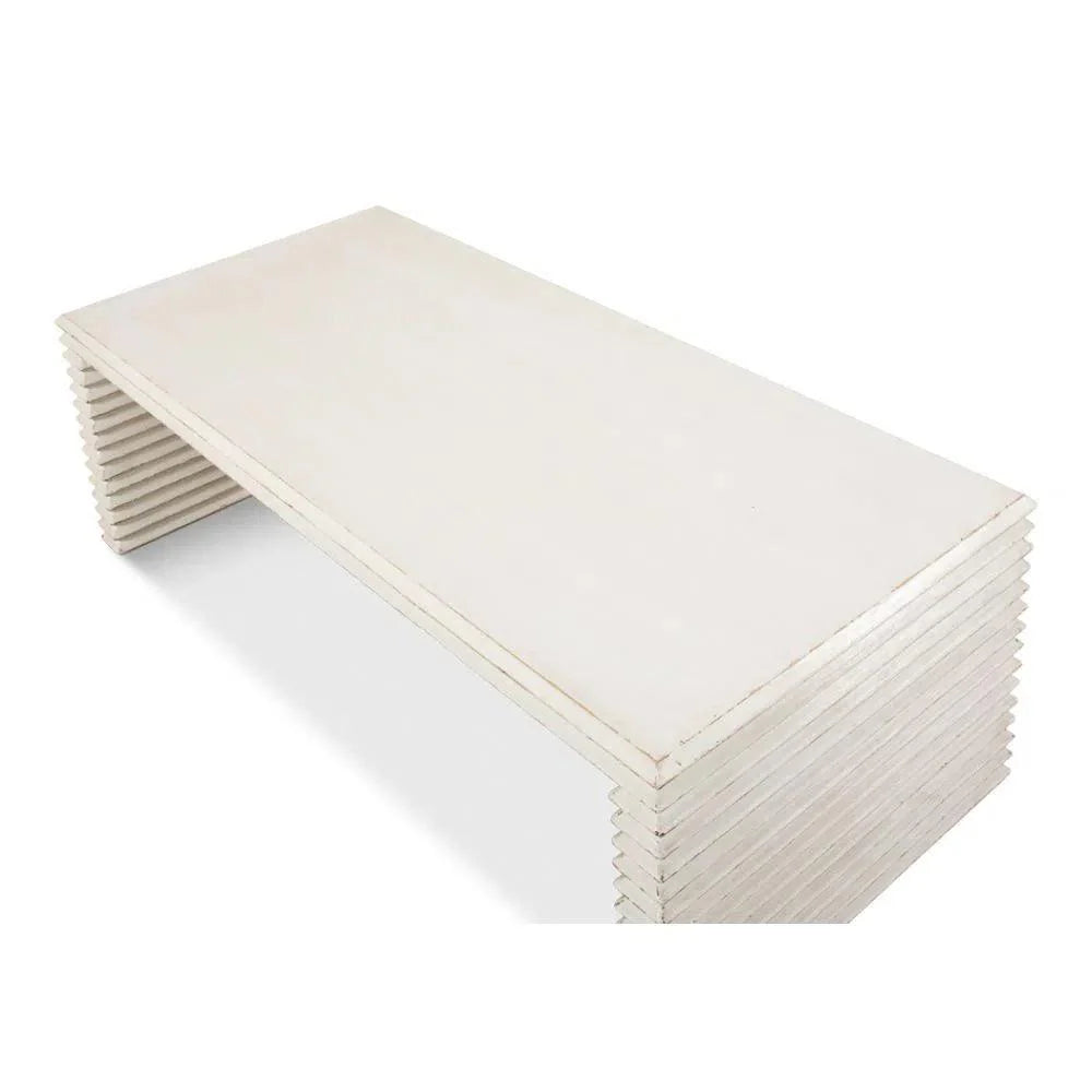 Sarreid Stacked Cocktail Coffee Table Antique White
