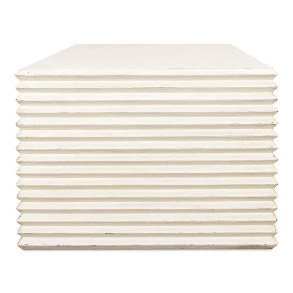Sarreid Stacked Cocktail Coffee Table Antique White