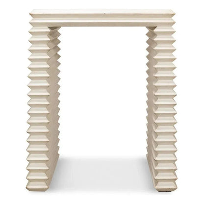 Sarreid Stacked Side Table Antique White