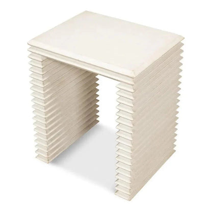 Sarreid Stacked Side Table Antique White