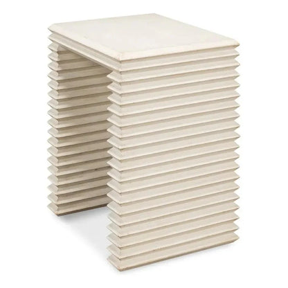 Sarreid Stacked Side Table Antique White