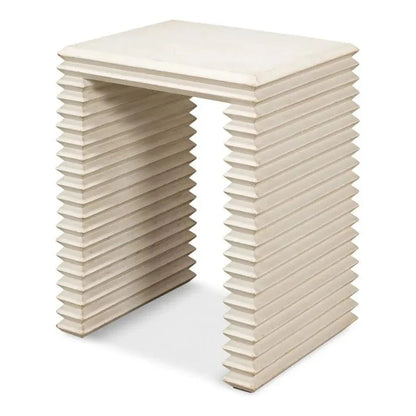 Sarreid Stacked Side Table Antique White