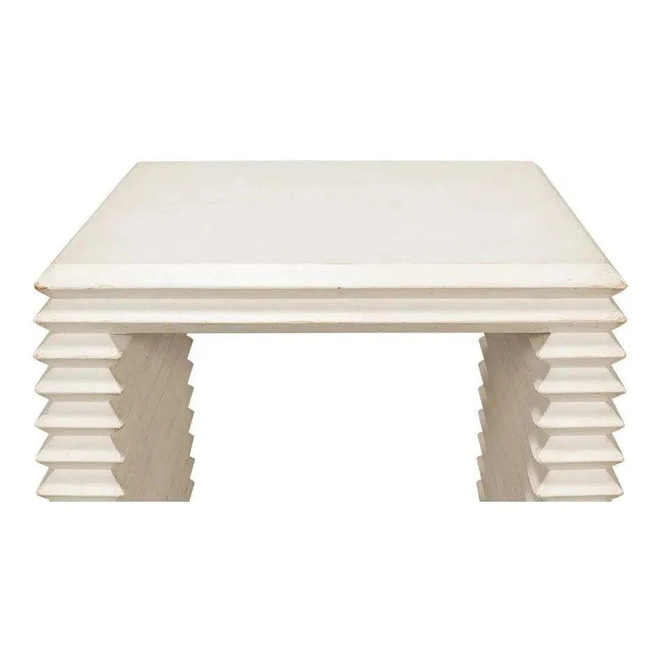 Sarreid Stacked Side Table Antique White