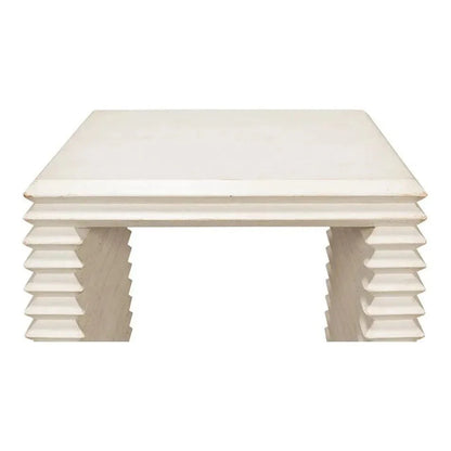 Sarreid Stacked Side Table Antique White