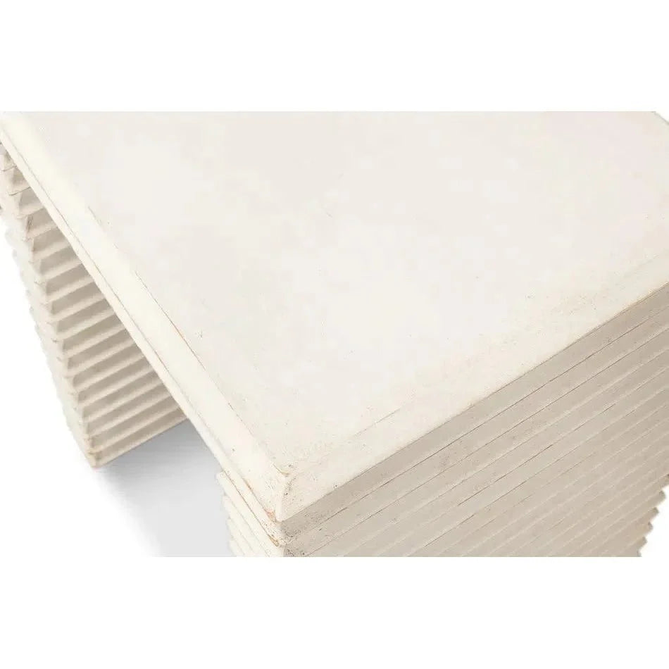 Sarreid Stacked Side Table Antique White