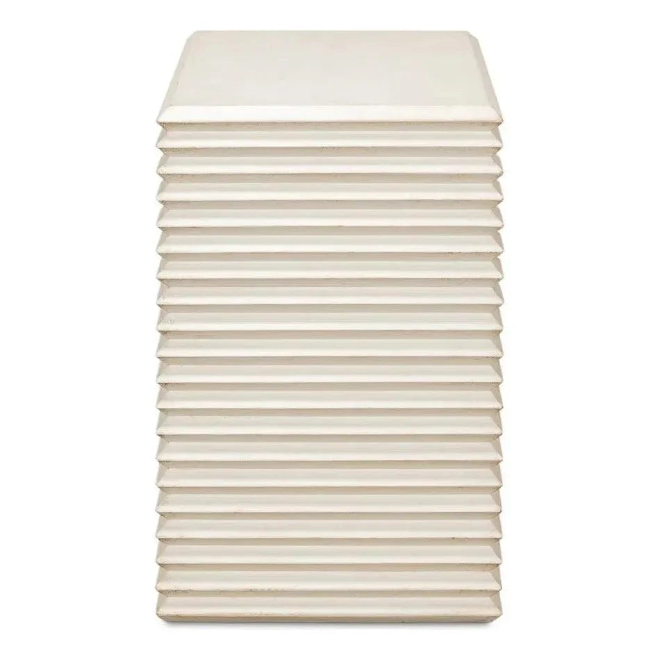 Sarreid Stacked Side Table Antique White