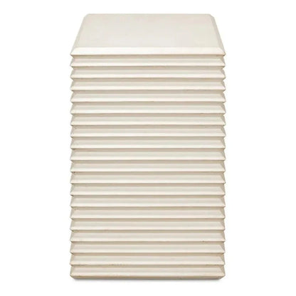 Sarreid Stacked Side Table Antique White