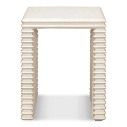 Sarreid Stacked Side Table Antique White