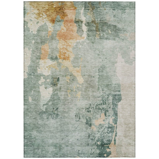 LOOMLAN Rugs Stanley Blue Washable Indoor-Outdoor Rug