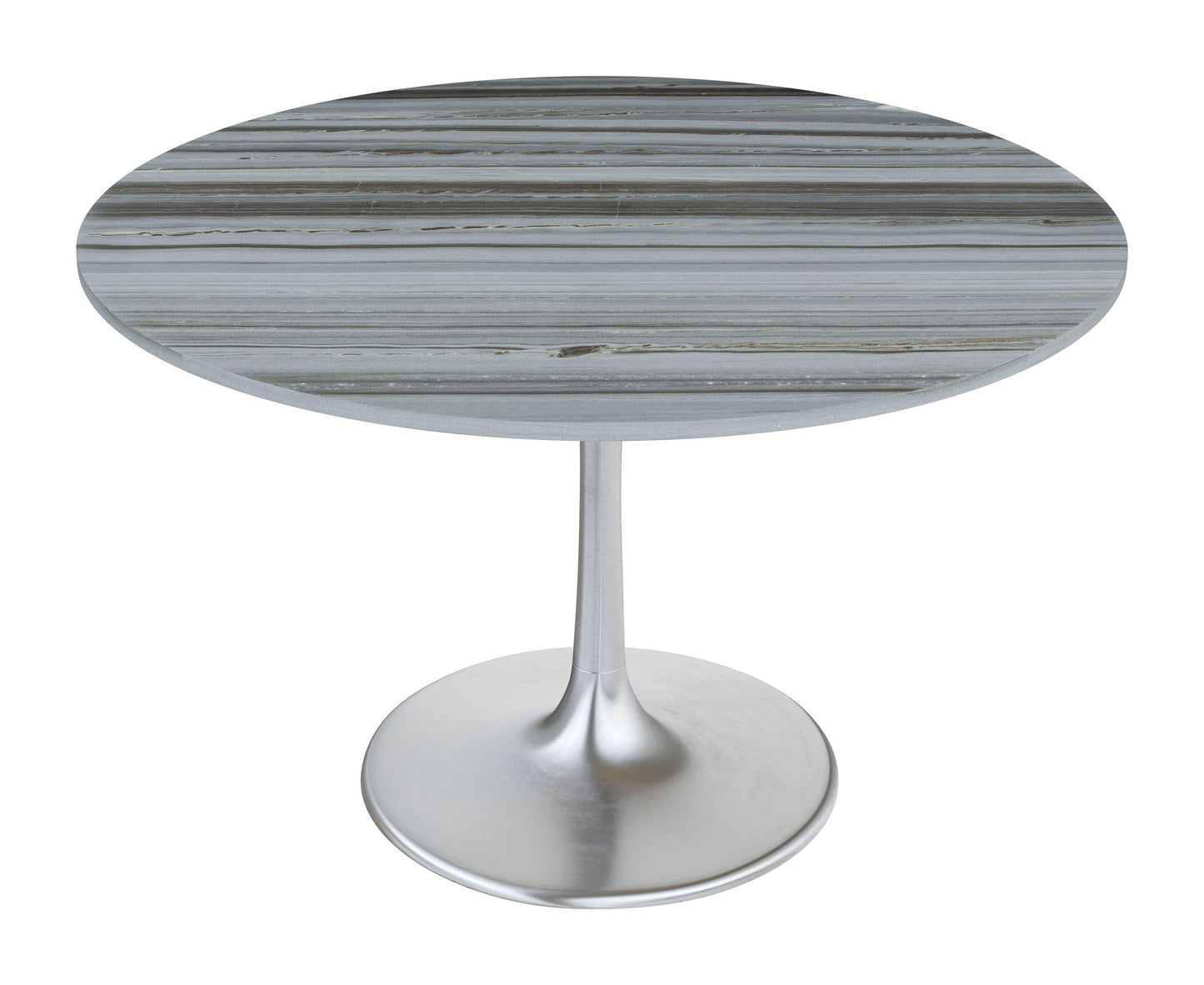 Star City Dining Table 48" Gray - Sideboards and Things Brand_Zuo Modern, Color_Gray, Color_Silver, Finish_Semi Gloss, Height_20-30, Materials_Metal, Materials_Stone, Materials_Wood, Metal Type_Aluminum, Metal Type_Iron, Product Type_Dining Height, Seating Capacity_4, Seating Capacity_6, Shape_Round, Stone Type_Marble, Table Base_Metal, Table Top_Stone, Width_40-50, Wood Species_MDF