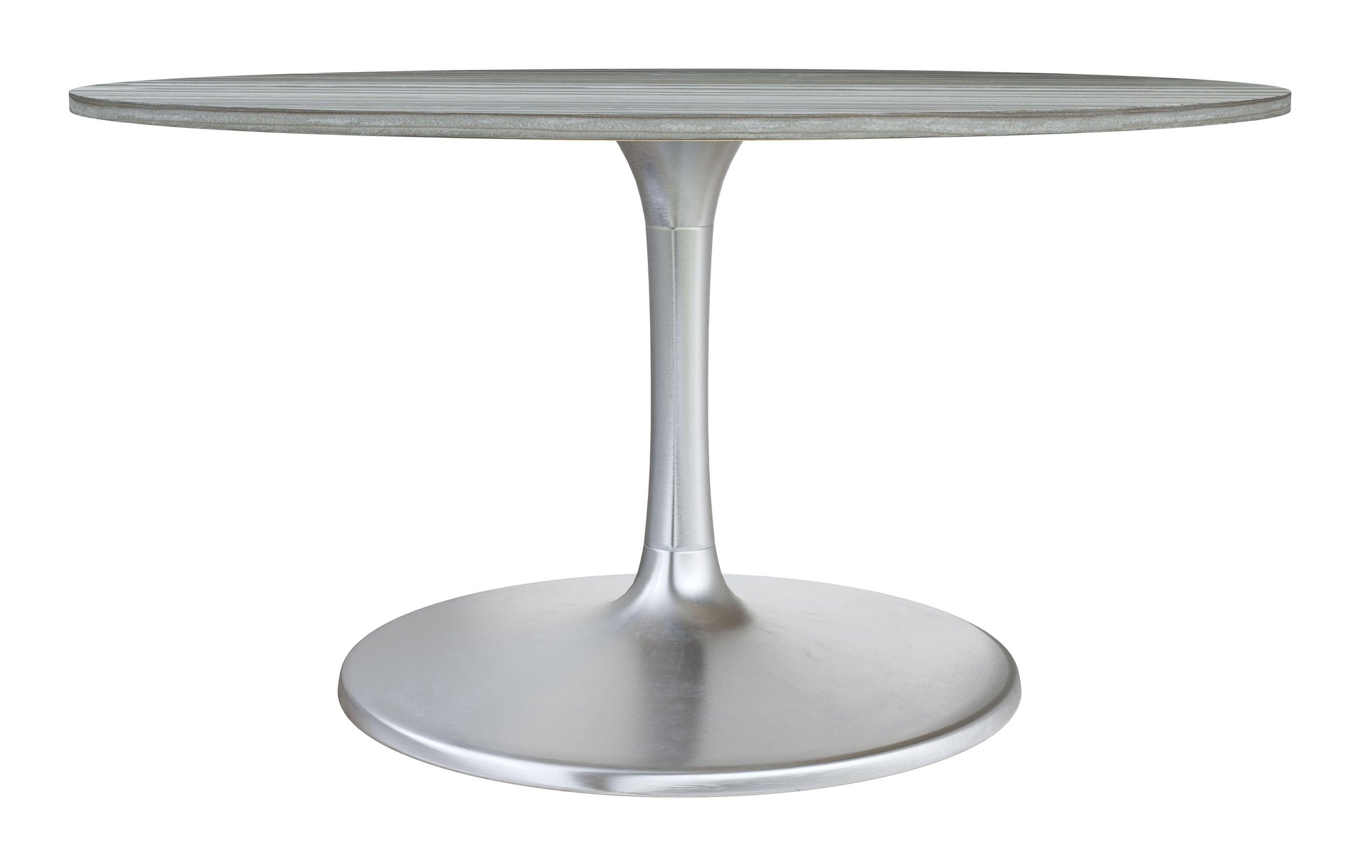 Star City Dining Table 60" Gray - Sideboards and Things Brand_Zuo Modern, Color_Gray, Color_Silver, Finish_Polished, Height_30-40, Materials_Metal, Materials_Stone, Materials_Wood, Metal Type_Aluminum, Metal Type_Iron, Product Type_Dining Height, Seating Capacity_4, Seating Capacity_6, Seating Capacity_8, Shape_Round, Stone Type_Marble, Table Base_Metal, Table Top_Stone, Width_50-60, Wood Species_MDF