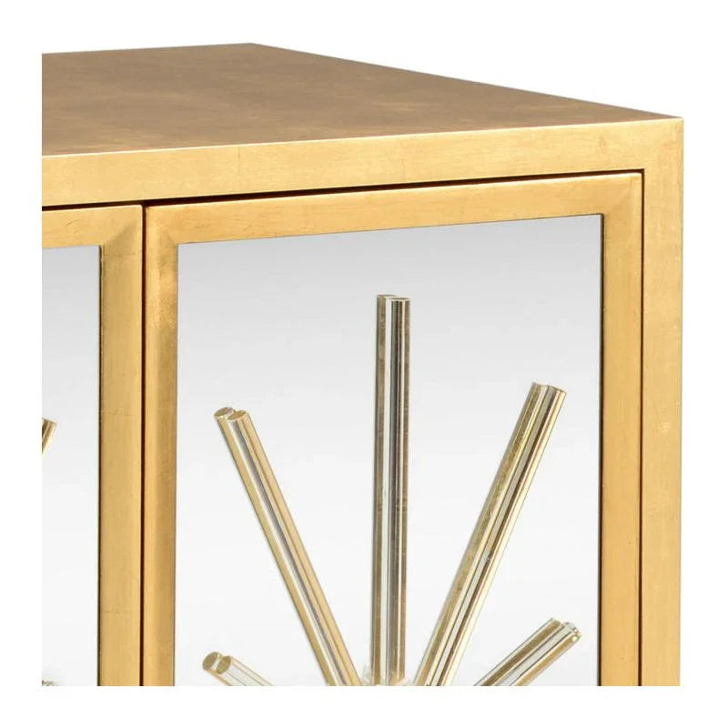 Starburst Crystal Mounted Gold Cabinet - LOOMLAN - Chelsea House - Accent Cabinets