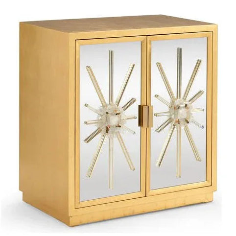 Starburst Crystal Mounted Gold Cabinet - LOOMLAN - Chelsea House - Accent Cabinets