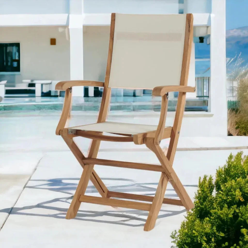 Stella Teak Outdoor Folding Armchair - LOOMLAN - HiTeak - Outdoor Dining Chairs