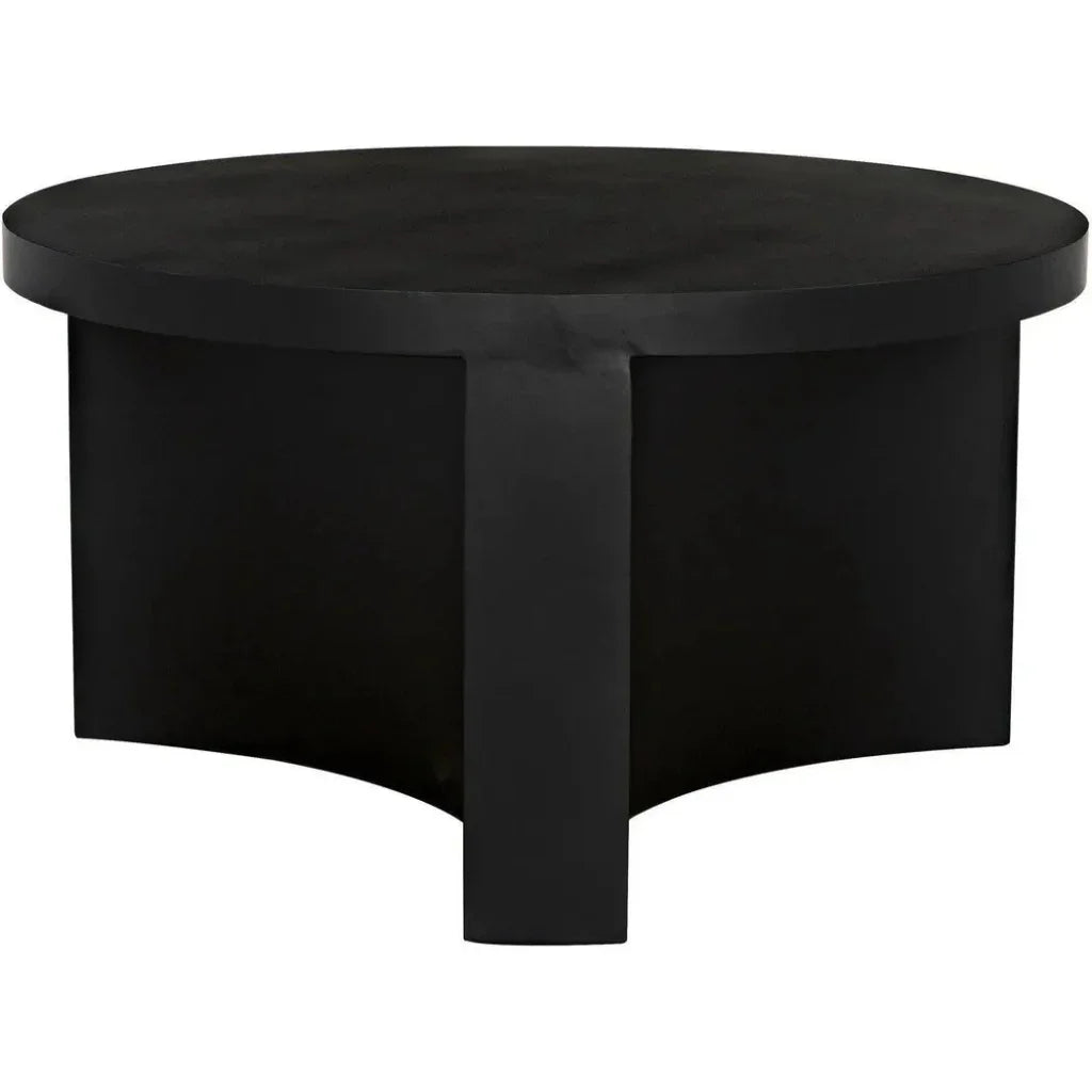 Noir Steward Black Round Coffee Table