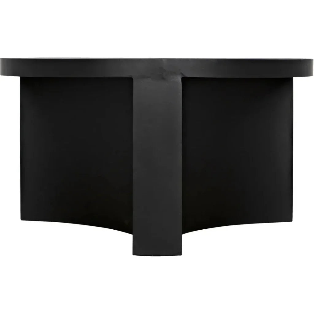 Noir Steward Black Round Coffee Table