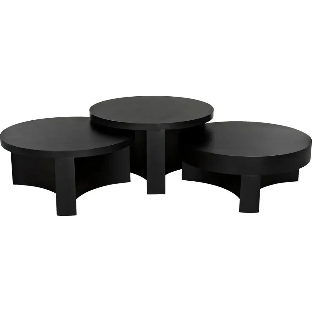 Noir Steward Black Round Coffee Table